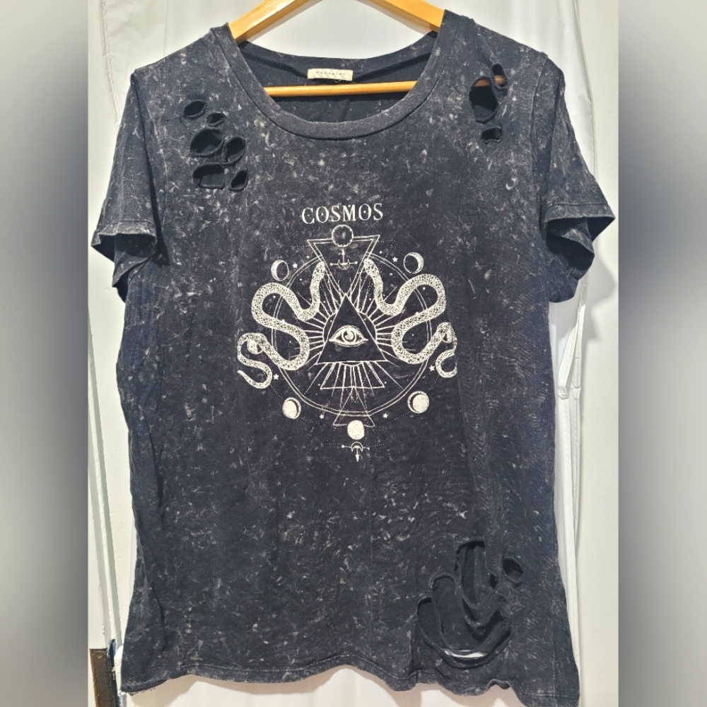 Cosmos graphic distressed cotton tee by occasion size 3XL